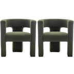 Fauteuil carré rembourré en bouclette KINWELL 28 pouces de large (ensemble de 2)