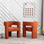 Fauteuil carré rembourré en bouclette KINWELL 28 pouces de large (ensemble de 2)