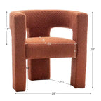 Fauteuil carré rembourré en bouclette KINWELL 28 pouces de large (ensemble de 2)