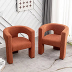 Fauteuil carré rembourré en bouclette KINWELL 28 pouces de large (ensemble de 2)