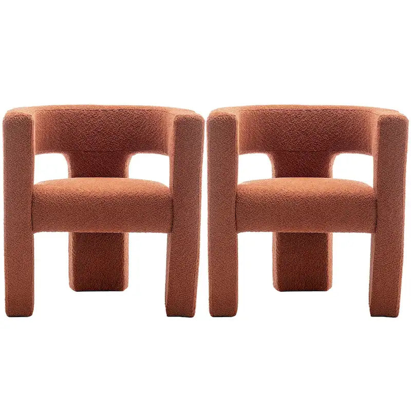 Fauteuil carré rembourré en bouclette KINWELL 28 pouces de large (ensemble de 2)