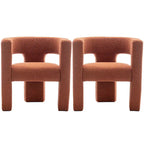 Fauteuil carré rembourré en bouclette KINWELL 28 pouces de large (ensemble de 2)