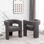 Fauteuil carré rembourré en bouclette KINWELL 28 pouces de large (ensemble de 2)