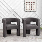 Fauteuil carré rembourré en bouclette KINWELL 28 pouces de large (ensemble de 2)