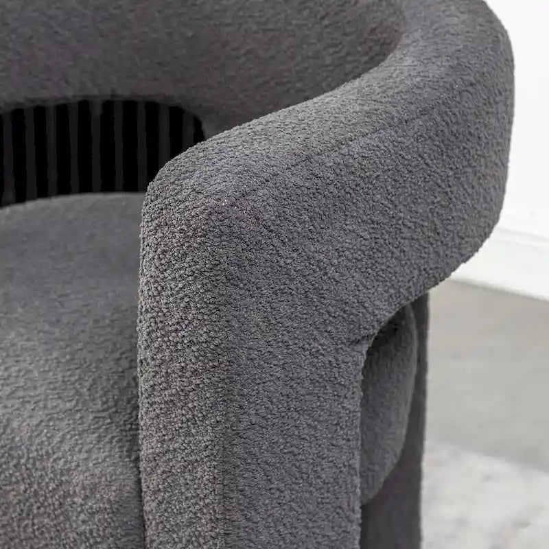 Fauteuil carré rembourré en bouclette KINWELL 28 pouces de large (ensemble de 2)