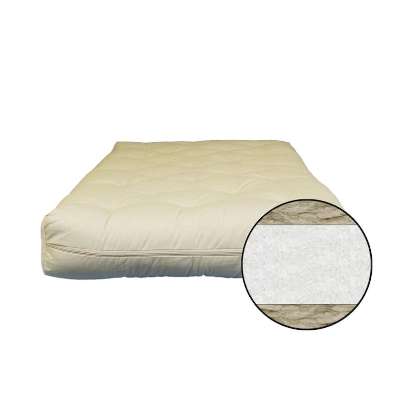 8-inch Cotton and Wool Fiber Futon Bed Mattress With Cotton Case