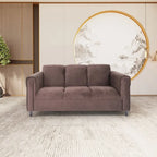 Canapé 3 places Coast to Coast Sofas, style moderne du milieu du siècle, revêtement en daim, structure en bois massif.