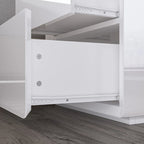 Table de chevet LED moderne laquée brillante, table d'appoint, table de nuit