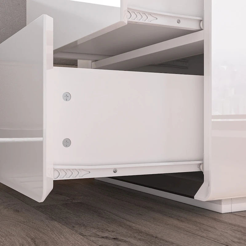 Table de chevet LED moderne laquée brillante, table d'appoint, table de nuit