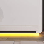 Table de chevet LED moderne laquée brillante, table d'appoint, table de nuit