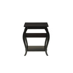 Table d'appoint HomeRoots 23 en bois noir avec pieds arqués et deux étagères - 51 cm (L) x 46 cm (P) x 58 cm (H)