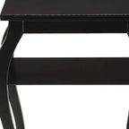 Table d'appoint HomeRoots 23 en bois noir avec pieds arqués et deux étagères - 51 cm (L) x 46 cm (P) x 58 cm (H)