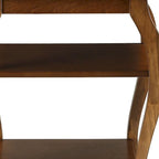 Table d'appoint HomeRoots 23 en bois noir avec pieds arqués et deux étagères - 51 cm (L) x 46 cm (P) x 58 cm (H)