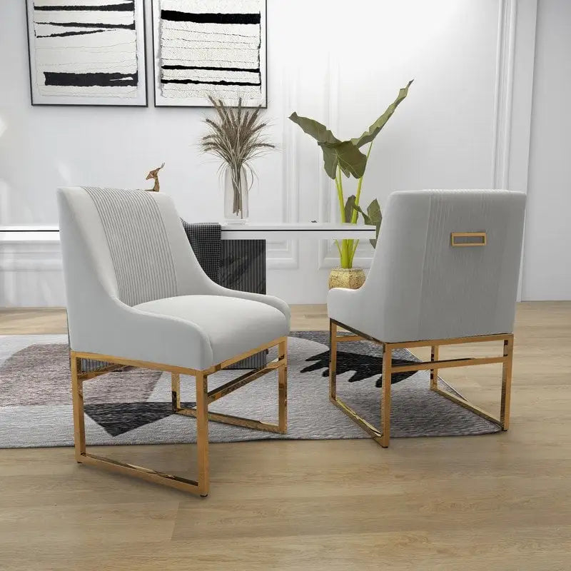 SEYNAR Contempoary Velvet Dining Chair with Metal Frame Legs, set of 2