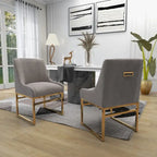 Chaise de salle à manger contemporaine SEYNAR en velours avec pieds en métal, lot de 2