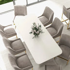 Chaise de salle à manger contemporaine SEYNAR en velours avec pieds en métal, lot de 2