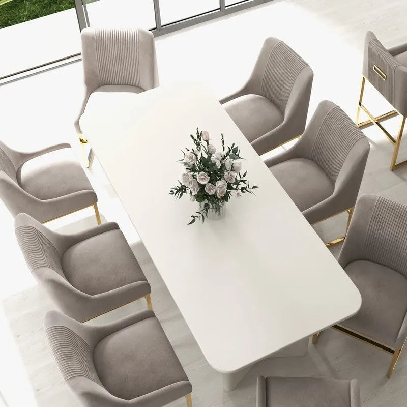 Chaise de salle à manger contemporaine SEYNAR en velours avec pieds en métal, lot de 2