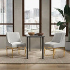 Chaise de salle à manger contemporaine SEYNAR en velours avec pieds en métal, lot de 2