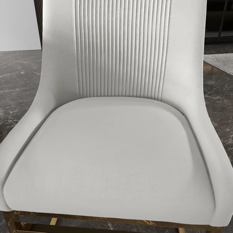Chaise de salle à manger contemporaine SEYNAR en velours avec pieds en métal, lot de 2