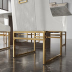 Chaise de salle à manger contemporaine SEYNAR en velours avec pieds en métal, lot de 2