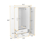 3-Door Wardrobe with 2 Drawers, Wood Grain Effect