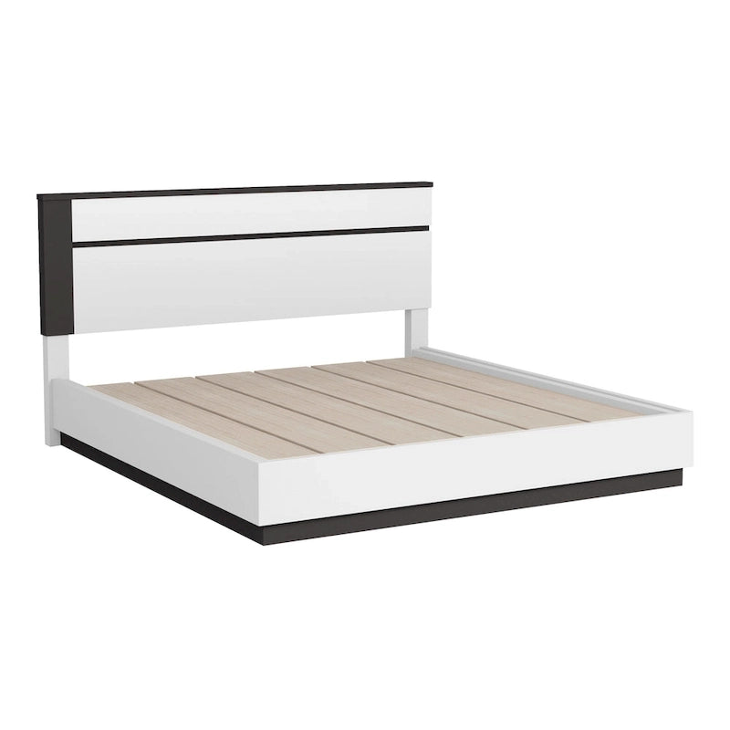 Lit plateforme contemporain Conjira en bois blanc de Furniture of America