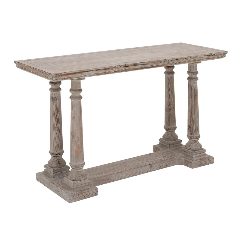 Console en bois avec finitions vieillies - Brun clair - Roche River Decor - 46 cm (L) x 132 cm (l) x 76 cm (H)