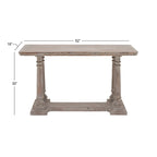 Console en bois avec finitions vieillies - Brun clair - Roche River Decor - 46 cm (L) x 132 cm (l) x 76 cm (H)