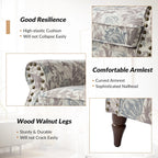 Ensemble de 2 fauteuils d'appoint Nyctelius en polyester traditionnel avec motif et garniture cloutée, par HULALA HOME