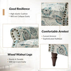 Ensemble de 2 fauteuils d'appoint Nyctelius en polyester traditionnel avec motif et garniture cloutée, par HULALA HOME