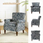 Ensemble de 2 fauteuils d'appoint Nyctelius en polyester traditionnel avec motif et garniture cloutée, par HULALA HOME