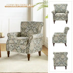 Ensemble de 2 fauteuils d'appoint Nyctelius en polyester traditionnel avec motif et garniture cloutée, par HULALA HOME