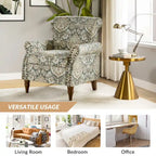 Ensemble de 2 fauteuils d'appoint Nyctelius en polyester traditionnel avec motif et garniture cloutée, par HULALA HOME