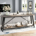 Table console extra longue de 70,9 pouces, style industriel.
