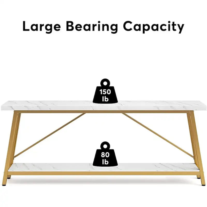 Table console extra longue de 70,9 pouces, style industriel.