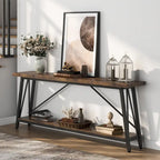 Table console extra longue de 70,9 pouces, style industriel.