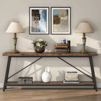 Table console extra longue de 70,9 pouces, style industriel.