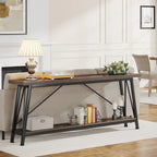 Table console extra longue de 70,9 pouces, style industriel.