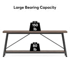 Table console extra longue de 70,9 pouces, style industriel.