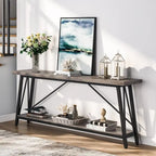 Table console extra longue de 70,9 pouces, style industriel.
