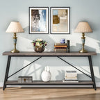 Table console extra longue de 70,9 pouces, style industriel.
