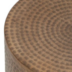 Table d'appoint tambour en aluminium style bohème, fabriquée à la main par Christopher Knight Home - 15,00 L x 15,00 l x 17,50 H