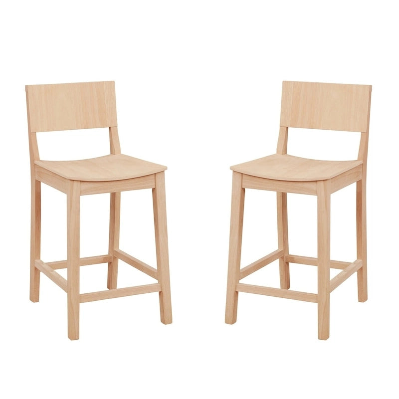 Dahlia Wood 24-Inch Armless Counter Stool (Set of 2)