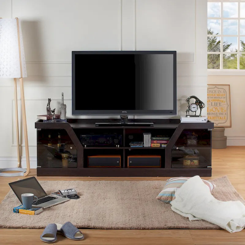 Meuble TV DH BASIC Modern Espresso 71 de large par Denhour