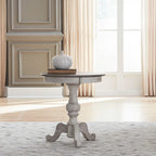Table d'appoint ronde Ocean Isle en pin vieilli et blanc antique