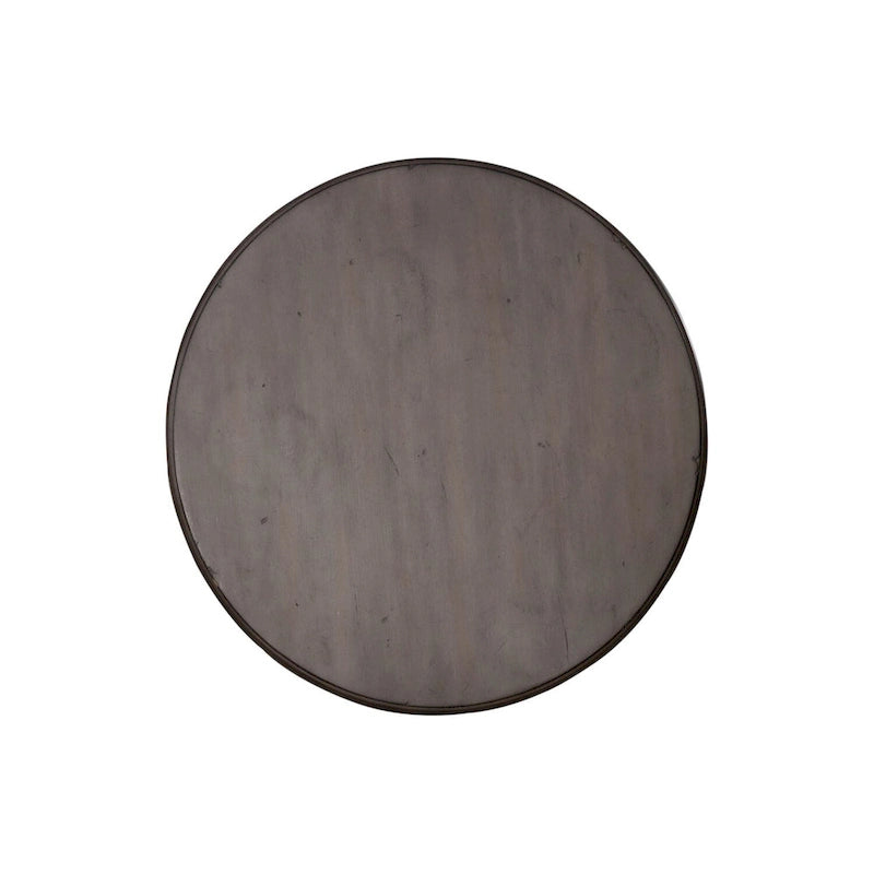 Table d'appoint ronde Ocean Isle en pin vieilli et blanc antique