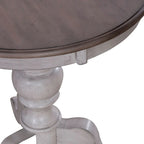 Table d'appoint ronde Ocean Isle en pin vieilli et blanc antique