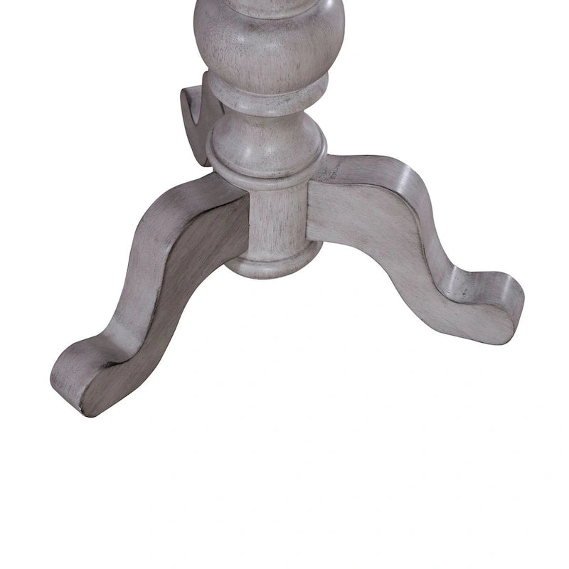 Table d'appoint ronde Ocean Isle en pin vieilli et blanc antique