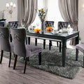 Silver Orchid Amann Contemporary Black 84-inch Glass Top Dining Table