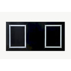 Table de salle à manger contemporaine Silver Orchid Amann avec plateau en verre noir de 84 pouces